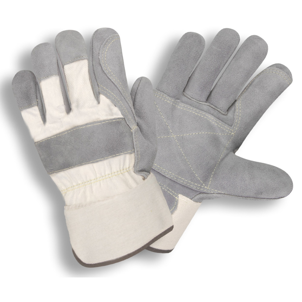 SIDE SPLIT, DOUBLE PALM, WHITE CANVAS BACK, RUBBERIZED SAFETY CUFF, ARAMID SEWN,