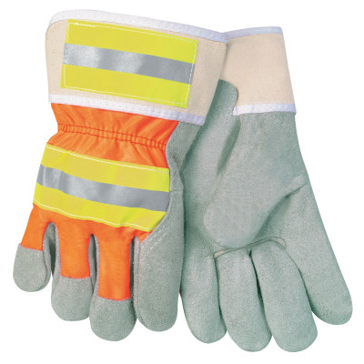 MCR 12240R Luminator Hi Viz Reflective Shoulder Leather Glove