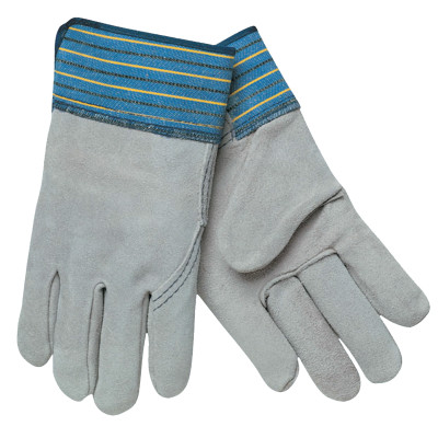2X-LARGE FULL LEATHER BACK GLOVE BLUE FABRIC