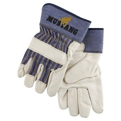 MUSTANG GRAIN LEATHER PALM GLOVES W/2-