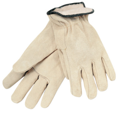 RED FLEECE LINED SPLITLEATHER GLOVE CREAM