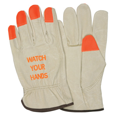 PIG DRIVER HI VIS TIPS "WATCH YOUR HANDS" LOGO