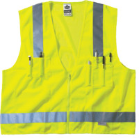 LIME SURVEYOR VEST SOLID/MESH ZIP