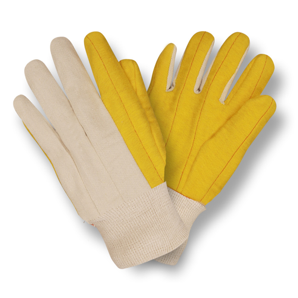 YELLOW CHORE WITH CANVAS BACK, KNIT WRIST