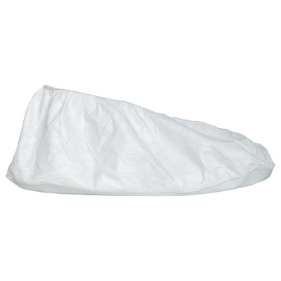 DuPont Tyvek IsoClean Cleanroom Shoe Cover. Serged Seams. PVC Sole. Elastic Opening. Elastic Toe. 5" High. White. 300/cs