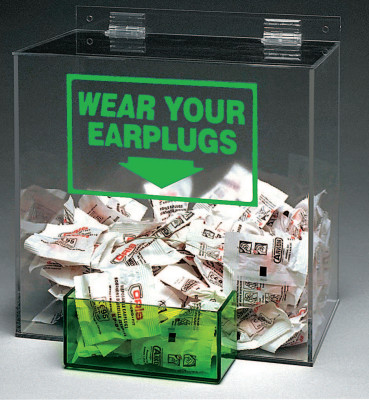 LARGE CAPACITY EAR PLUGDISPENSER CLEAR ACRYLIC