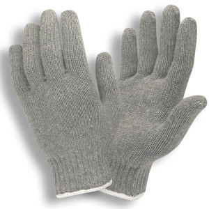 ECONOMY WEIGHT, GRAY, POLY/COTTON MACHINE KNIT-Small