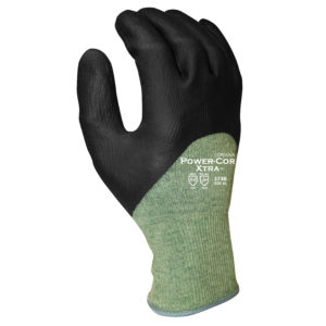 POWER-COR XTRA™, 13-GAUGE KEVLAR®/STEEL, BLACK 3/4 FOAM NITRILE, ANSI CUT LEVEL 4