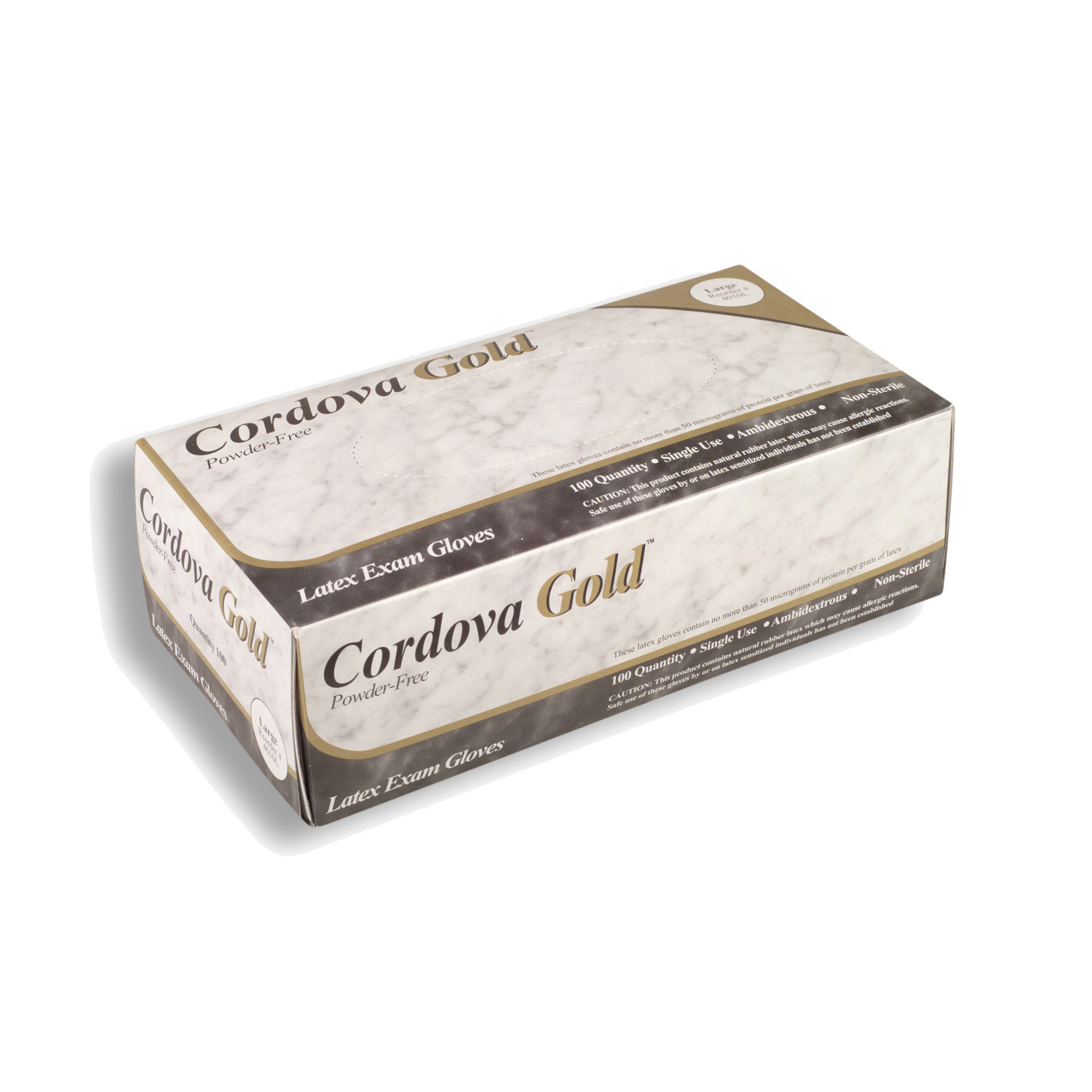 CORDOVA SILVER™ LATEX, INDUSTRIAL GRADE, POWDER FREE, TEXTURED, 10 BOXES OF 100