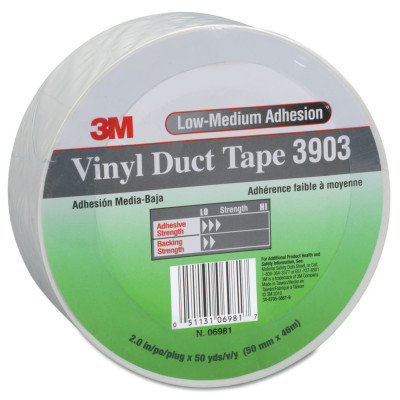 WHITE VINYL DUCT TAPE 3903 2" X 50YDS 6.2 MIL