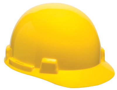 MSA SmoothDome Slotted Hard Hat , Cap Style, 4-Point Fast-Trac III