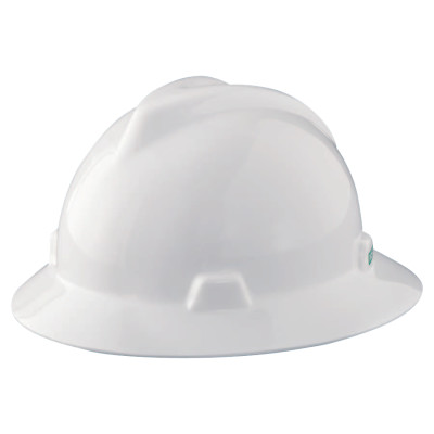 MSA V-Gard Slotted Full-Brim Hat w/Staz-On Suspension