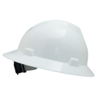 WHITE V-GARD HAT W/RATCHSLOTTED