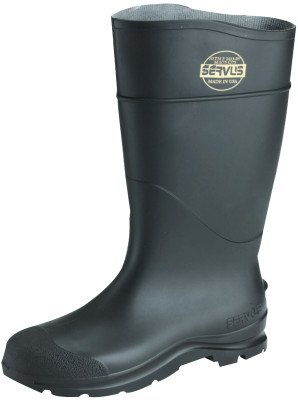 Servus Economy Knee Boots, Plain Toe, PVC, Black