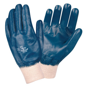 BRAWLER II™ PREMIUM DIPPED NITRILE, FULLY COATED, INTERLOCK LINED, KNIT WRIST, SANITIZED®