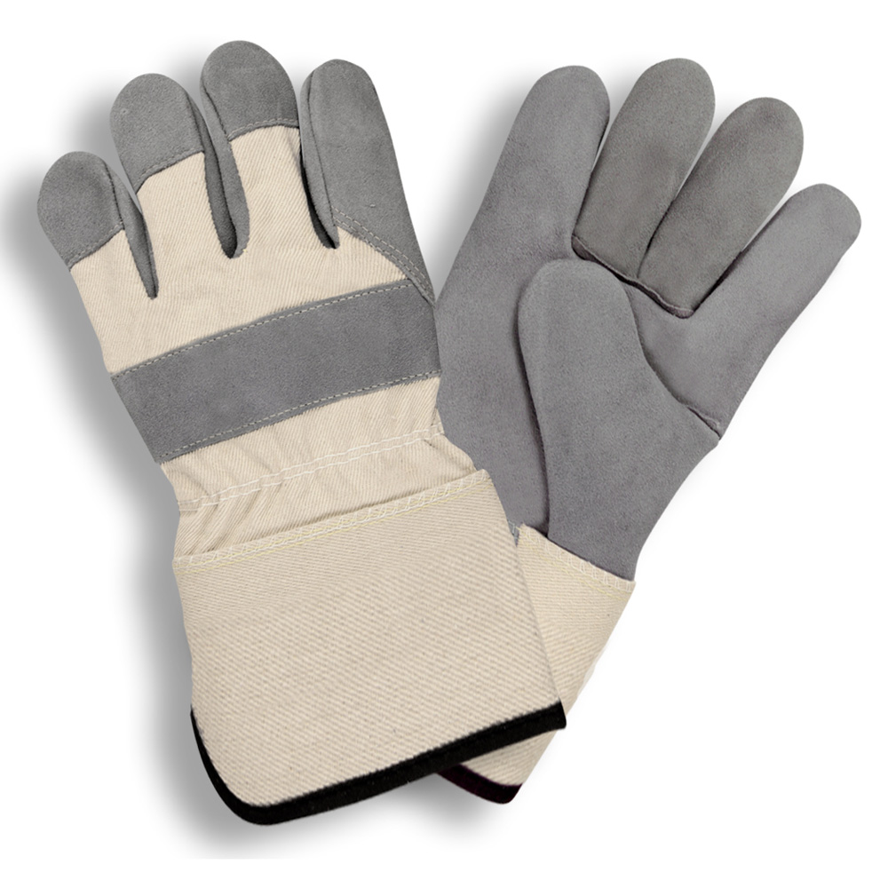 TUF-COR™ HEAVY SIDE SPLIT LEATHER, WHITE CANVAS BACK, RUBBERIZED GAUNTLET CUFF, ARAMID SEWN
