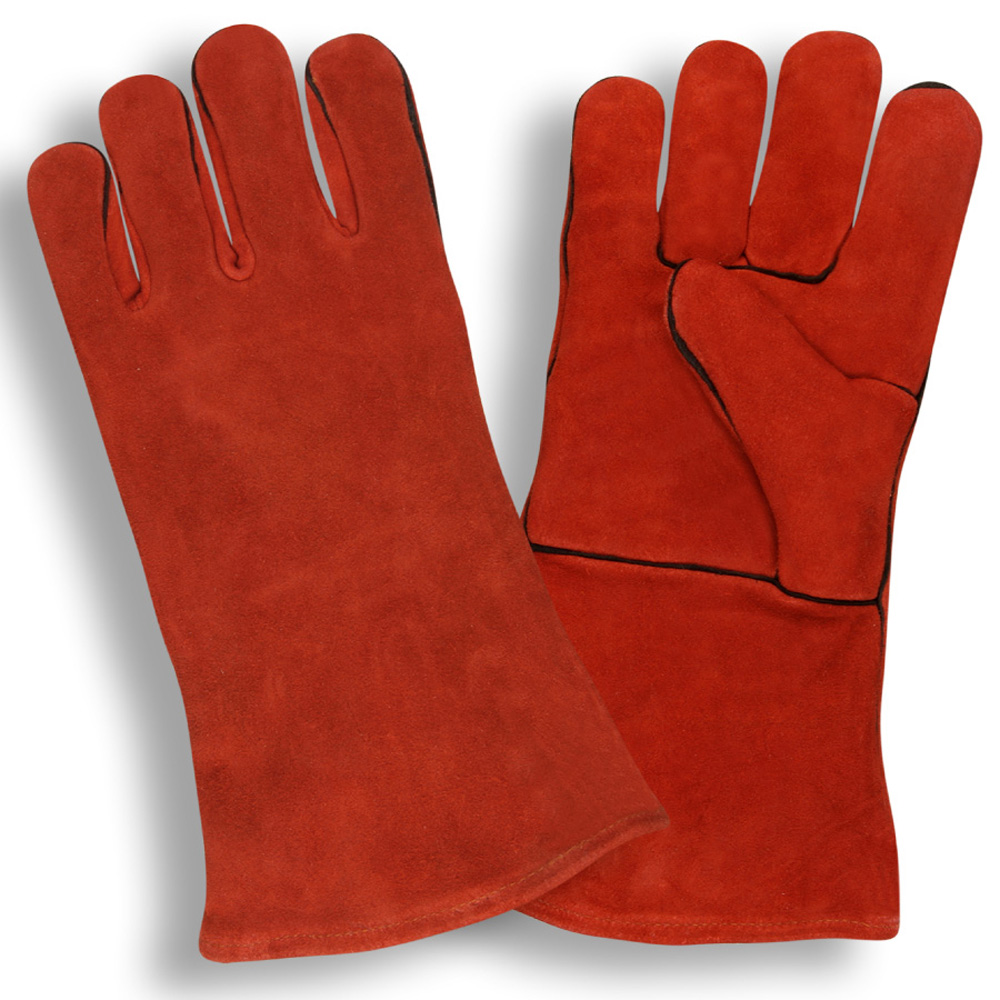 SELECT SHOULDER LEATHER WELDER, ONE PIECE BACK, FULL SOCK LINING, RED