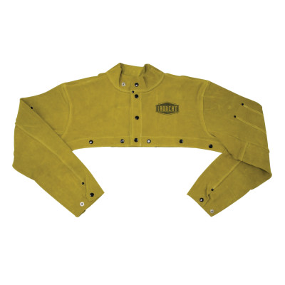LEATHER CAPE SLEEVE  ANODIZED SNAPS AND RIVETS