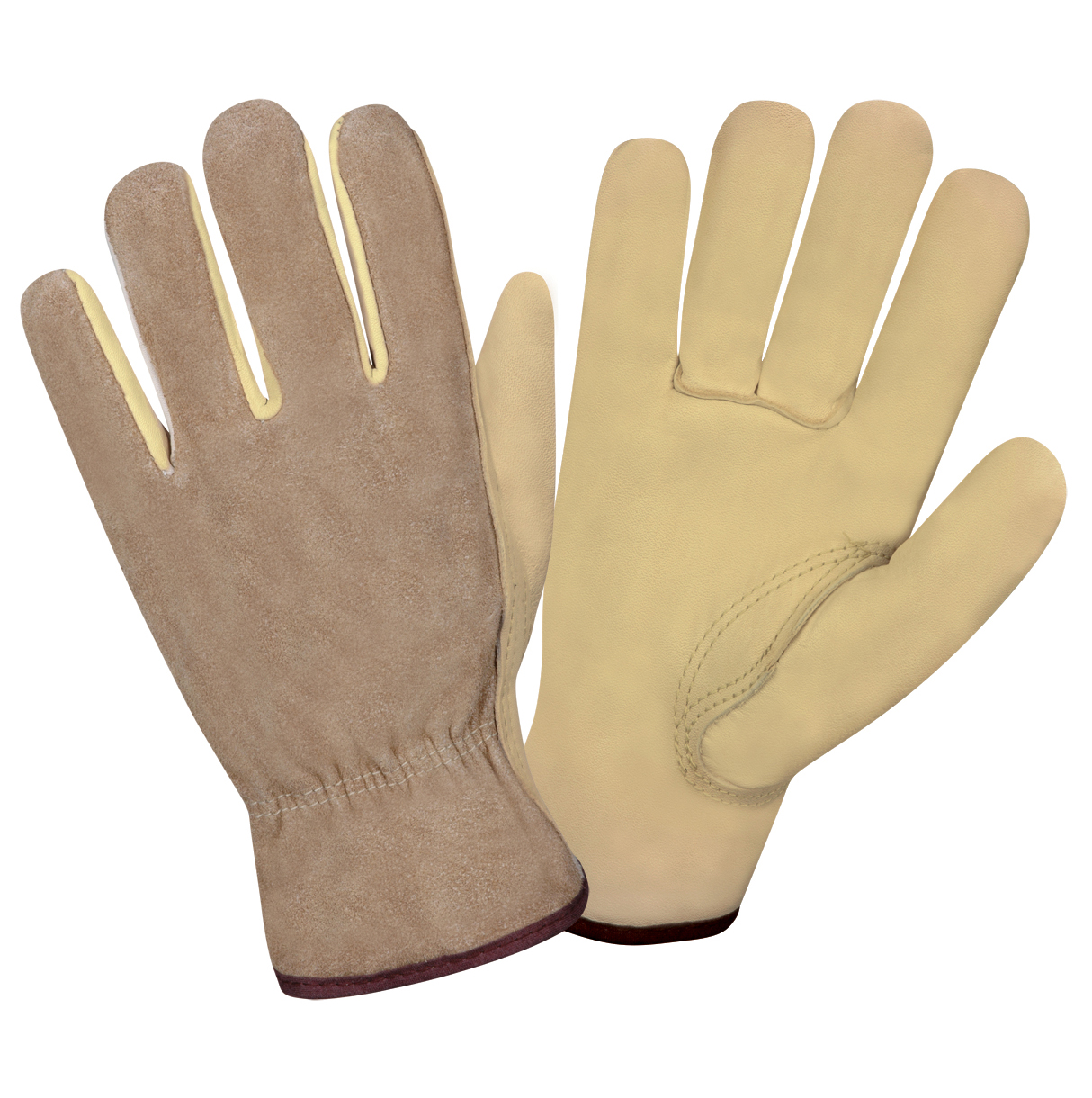 SELECT GRAIN COWHIDE DRIVER, BROWN SPLIT COWHIDE BACK, UNLINED, KEYSTONE THUMB, KEVLAR® SEWN