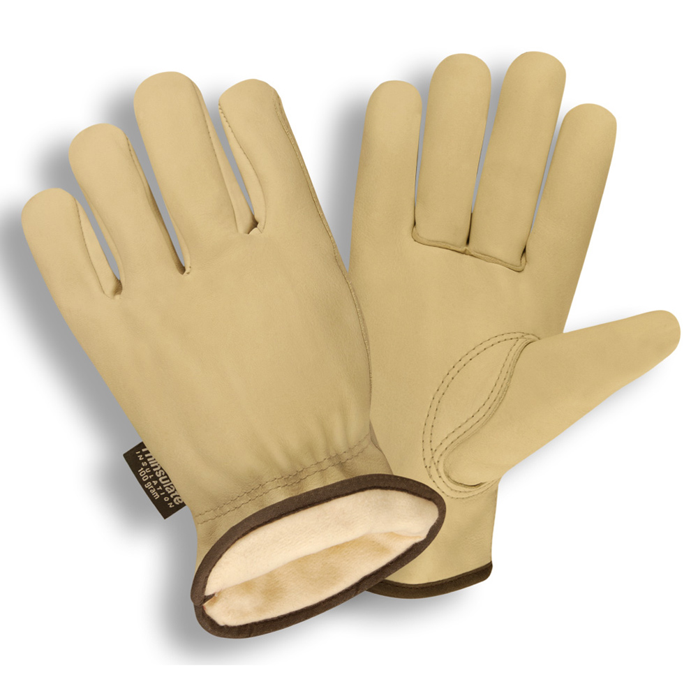 PREMIUM GRAIN COWHIDE DRIVER, THINSULATE® LINED, SHIRRED ELASTIC BACK,  KEYSTONE THUMB