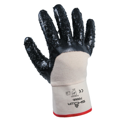 DISPOSE NITRILE-COATED-WHITE W/NAVY DZ6