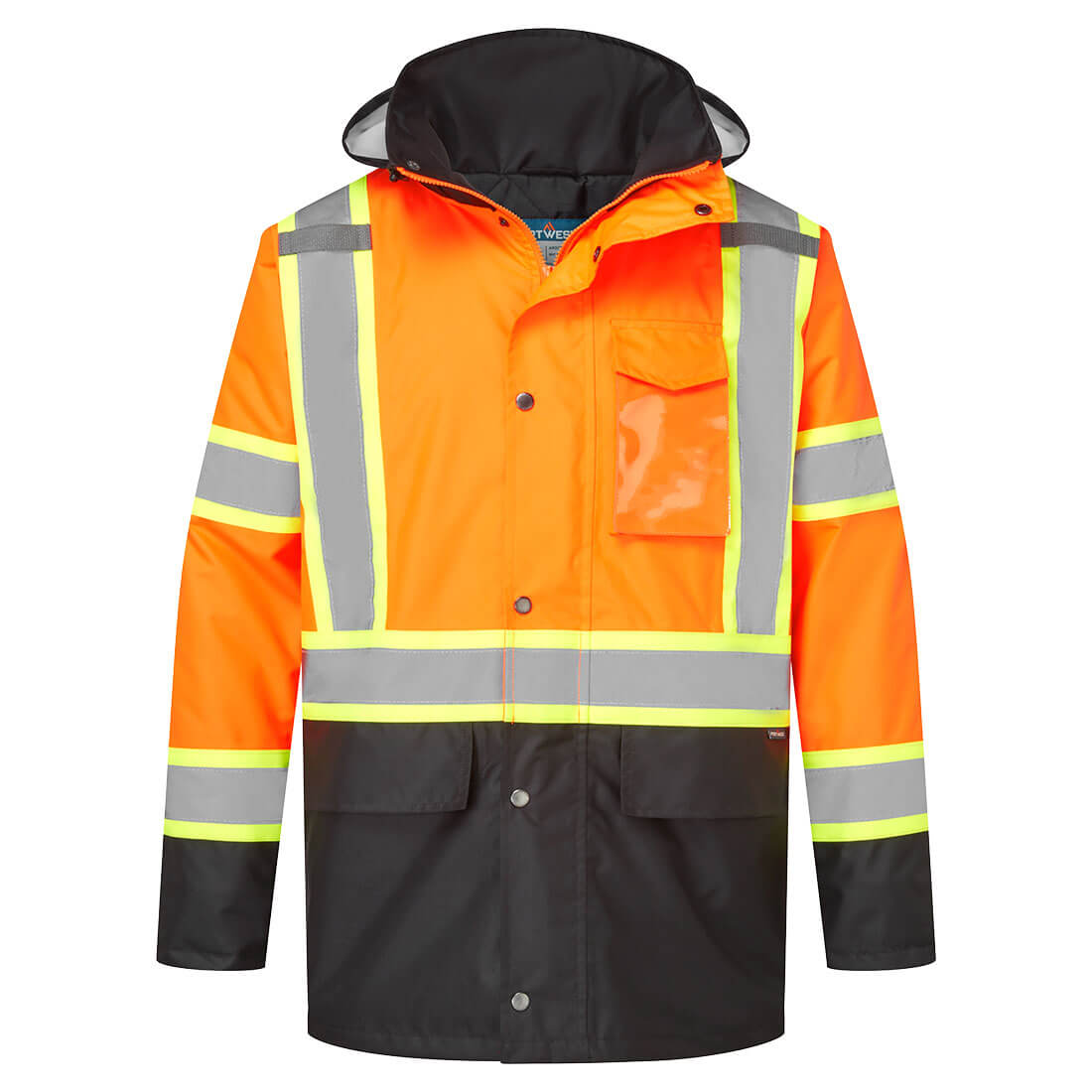 Portwest Hi-Vis X Back Contrast Winter Traffic Jacket Yellow-Black / Orange-Black