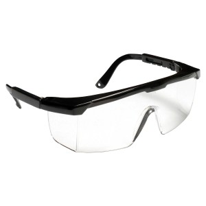 RETRIEVER II™ BLACK FRAME, CLEAR LENS WITH INTEGRATED SIDE SHIELDS, 5-POSITION RATCHET, EXTENDABLE TEMPLES