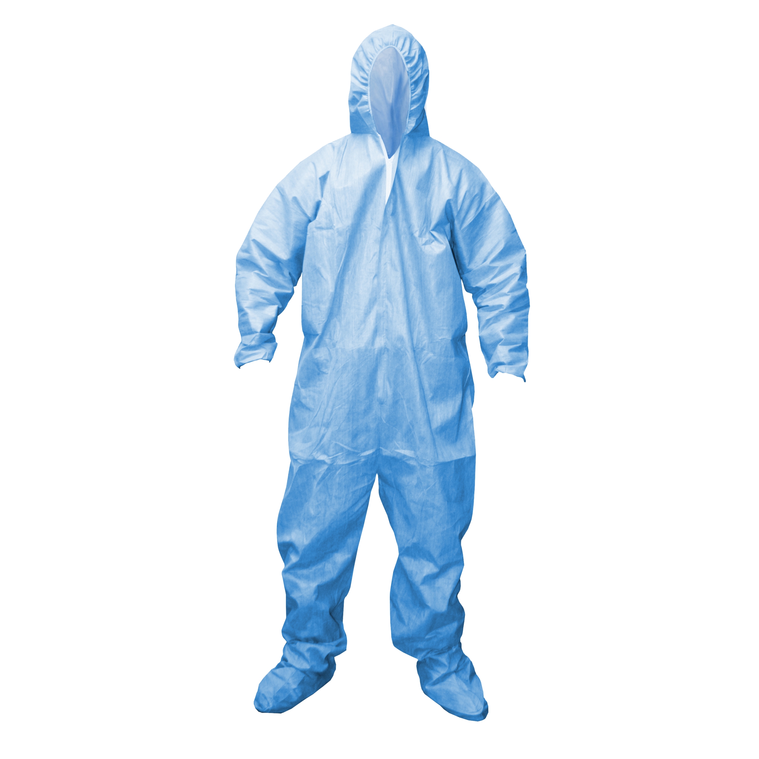 DEFENDER FR™ BLUE LIMITED FLAME RESISTANT COVERALL, ELASTIC WRISTS & BACK, HOOD & BOOTS