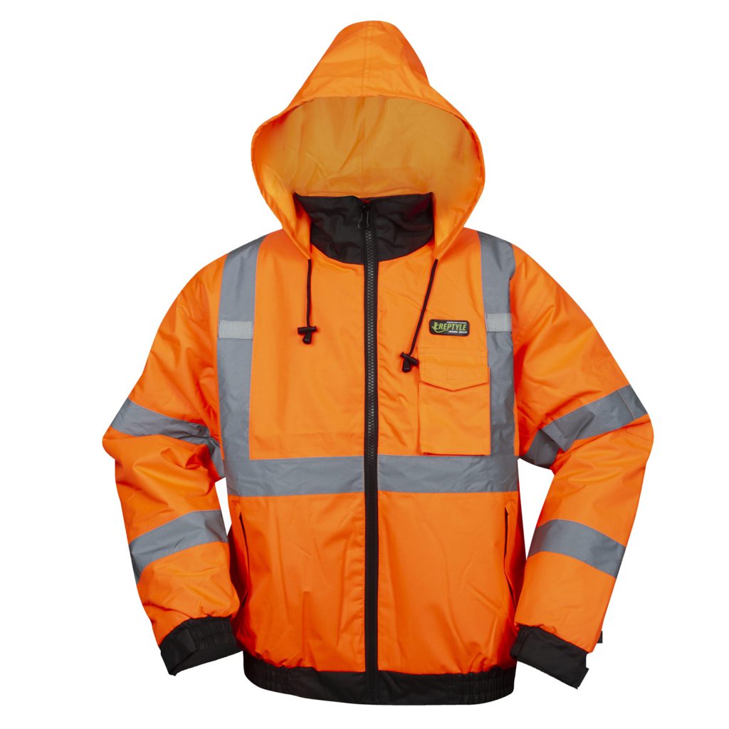 REPTYLE™ CLASS 3, ORANGE BOMBER JACKET, ATTACHED QUILTED LINING, TYPE R