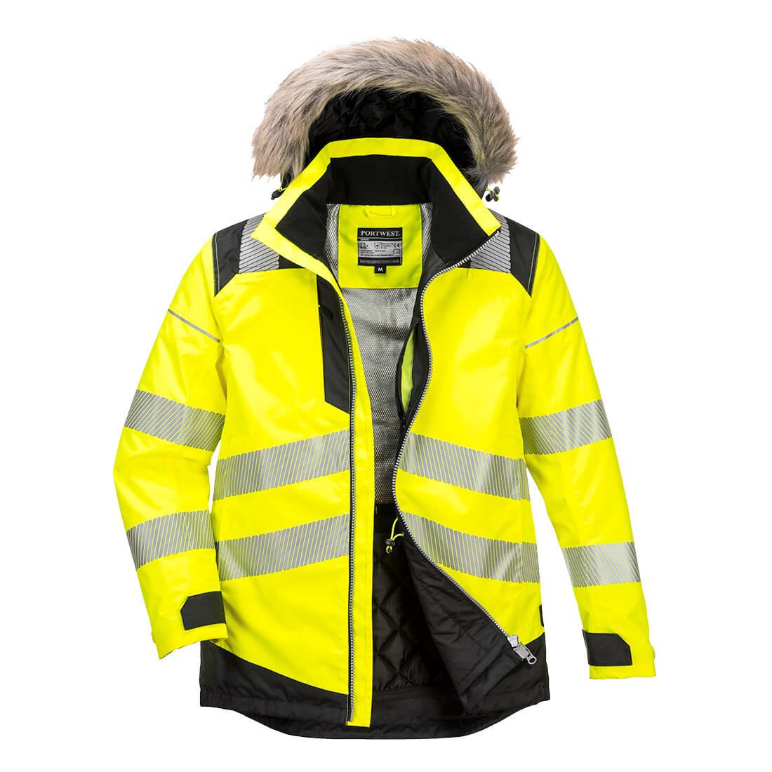 Portwest Hi-Vis Winter Parka Jacket Yellow/Black