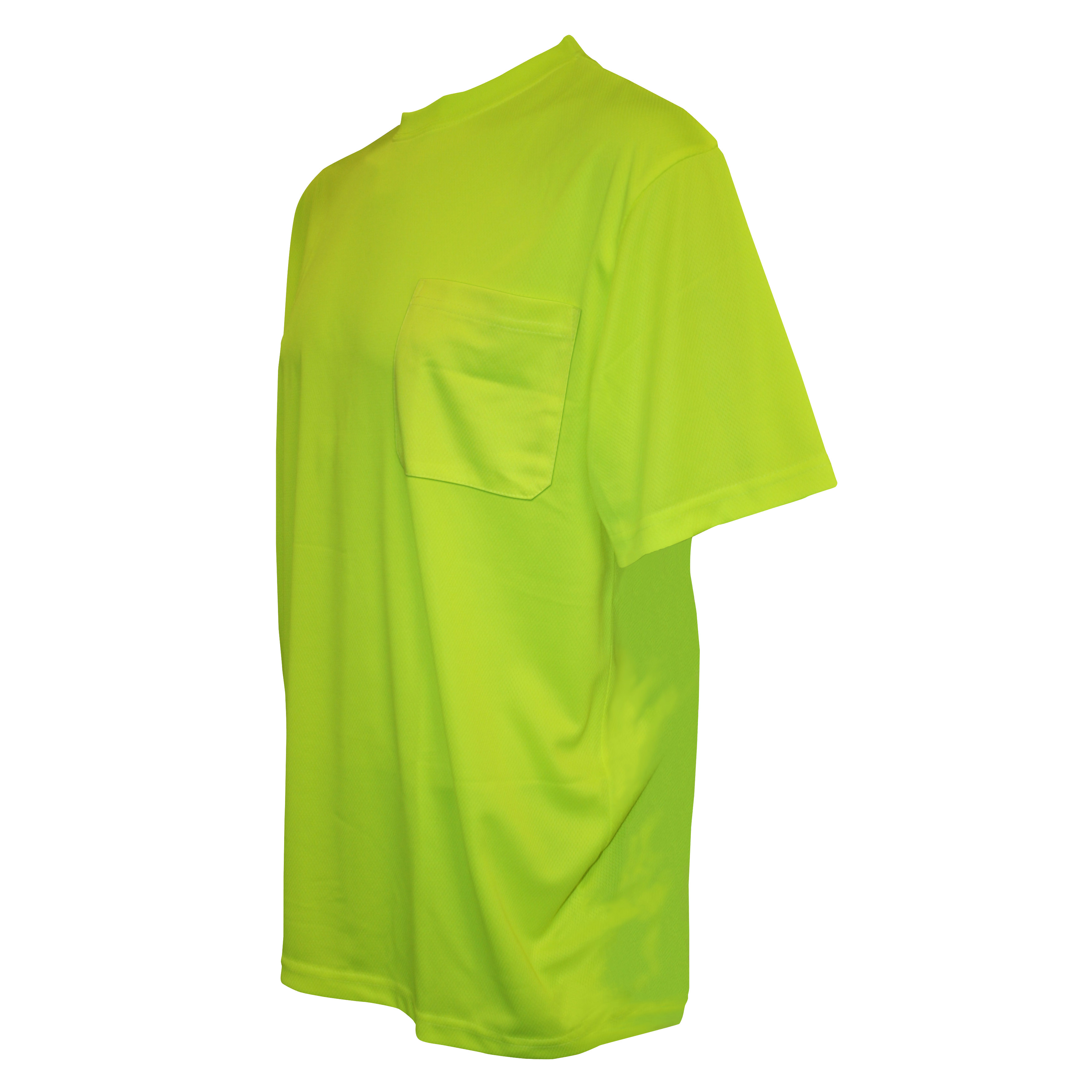 COR-BRITE™ NON-RATED, LIME BIRDSEYE MESH T-SHIRT, SHORT SLEEVES, CHEST POCKET