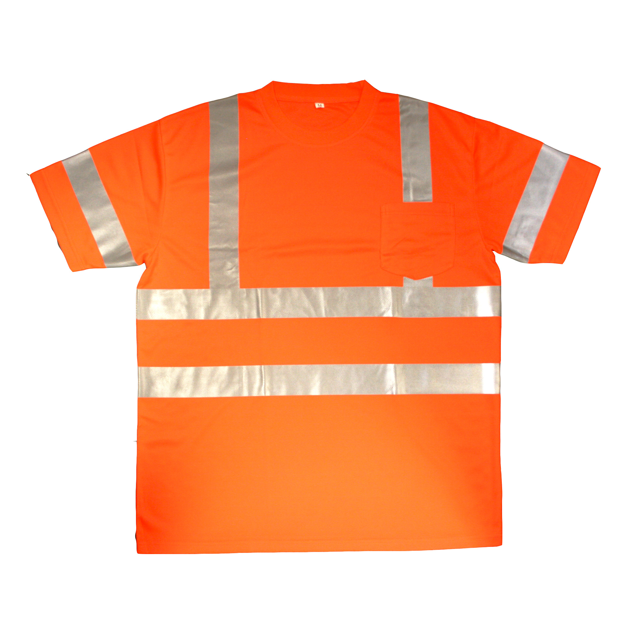 COR-BRITE™ CLASS 3, LIME BIRDSEYE MESH T-SHIRT, SHORT SLEEVES, CHEST POCKET, 2-INCH SILVER REFLECTIVE TAPE