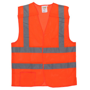CLASS 2, 5-POINT BREAKAWAY VEST, ORANGE MESH, TYPE R